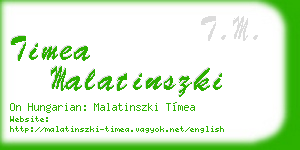 timea malatinszki business card