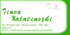 timea malatinszki business card